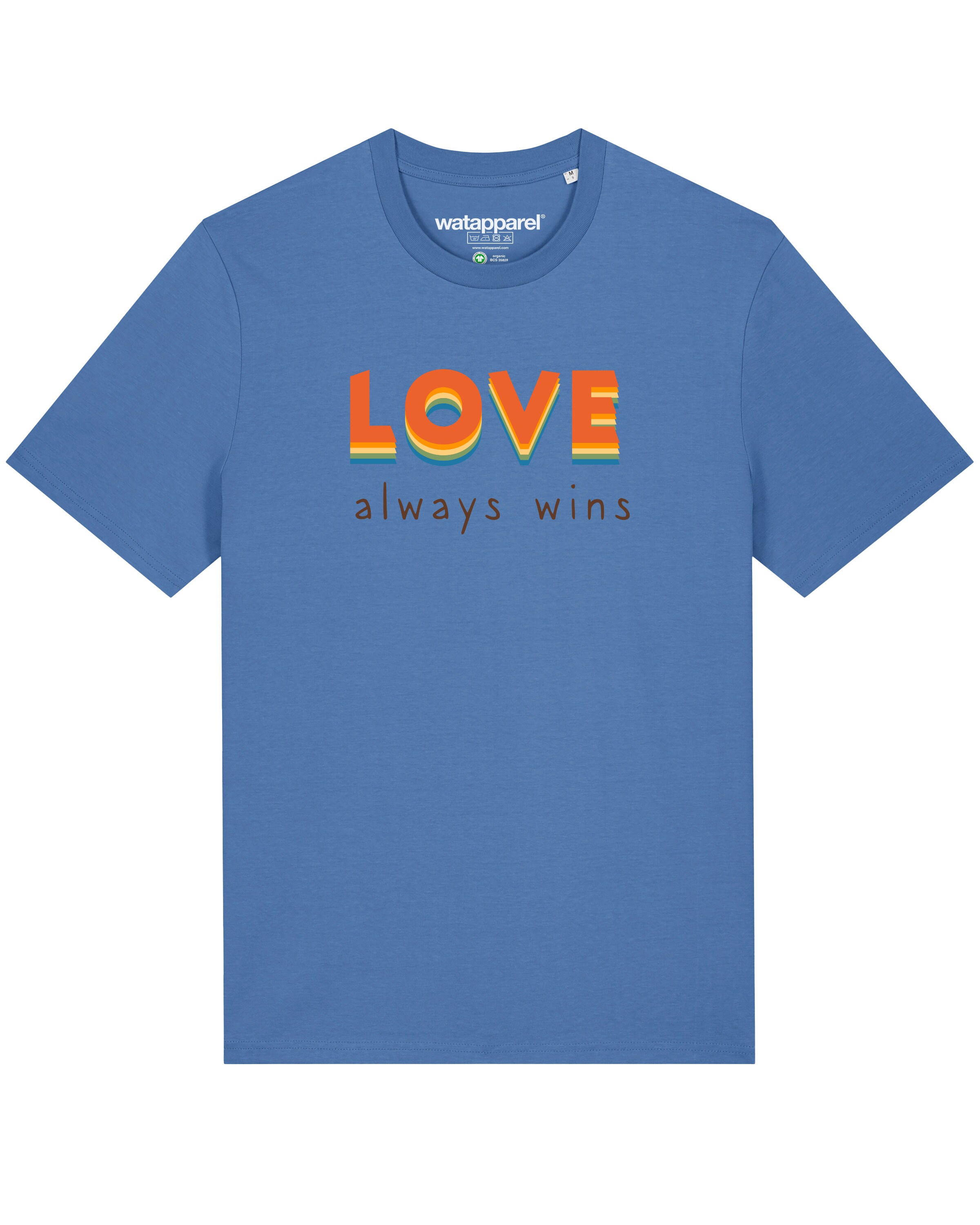 Maglietta 'Love always wins' di Watapparel in blu: frontale