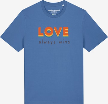 Maglietta 'Love always wins' di Watapparel in blu: frontale