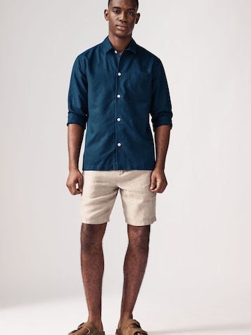 Next Regular fit Button Up Shirt in Blue