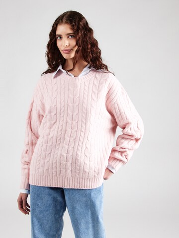 HOLLISTER Sweater 'COZY CABLE CREW' in Pink: front