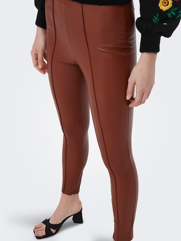 ONLY Skinny Trousers 'Pips' in Brown