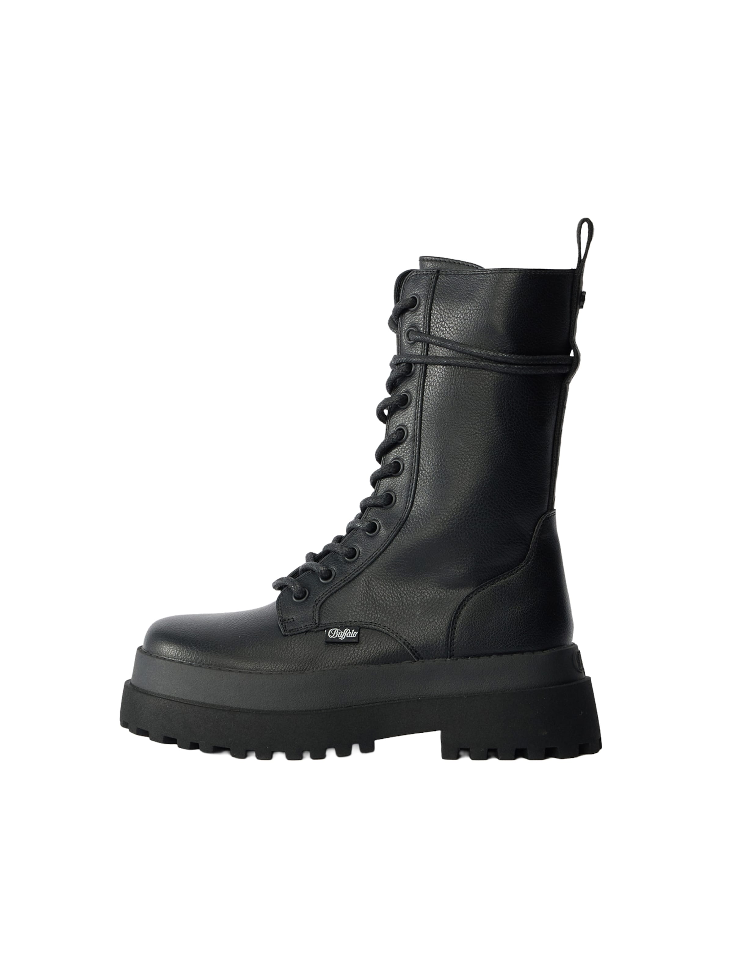 BUFFALO Μποτάκι με κορδόνια 'PLUTO' σε μαύρο: μπροστά