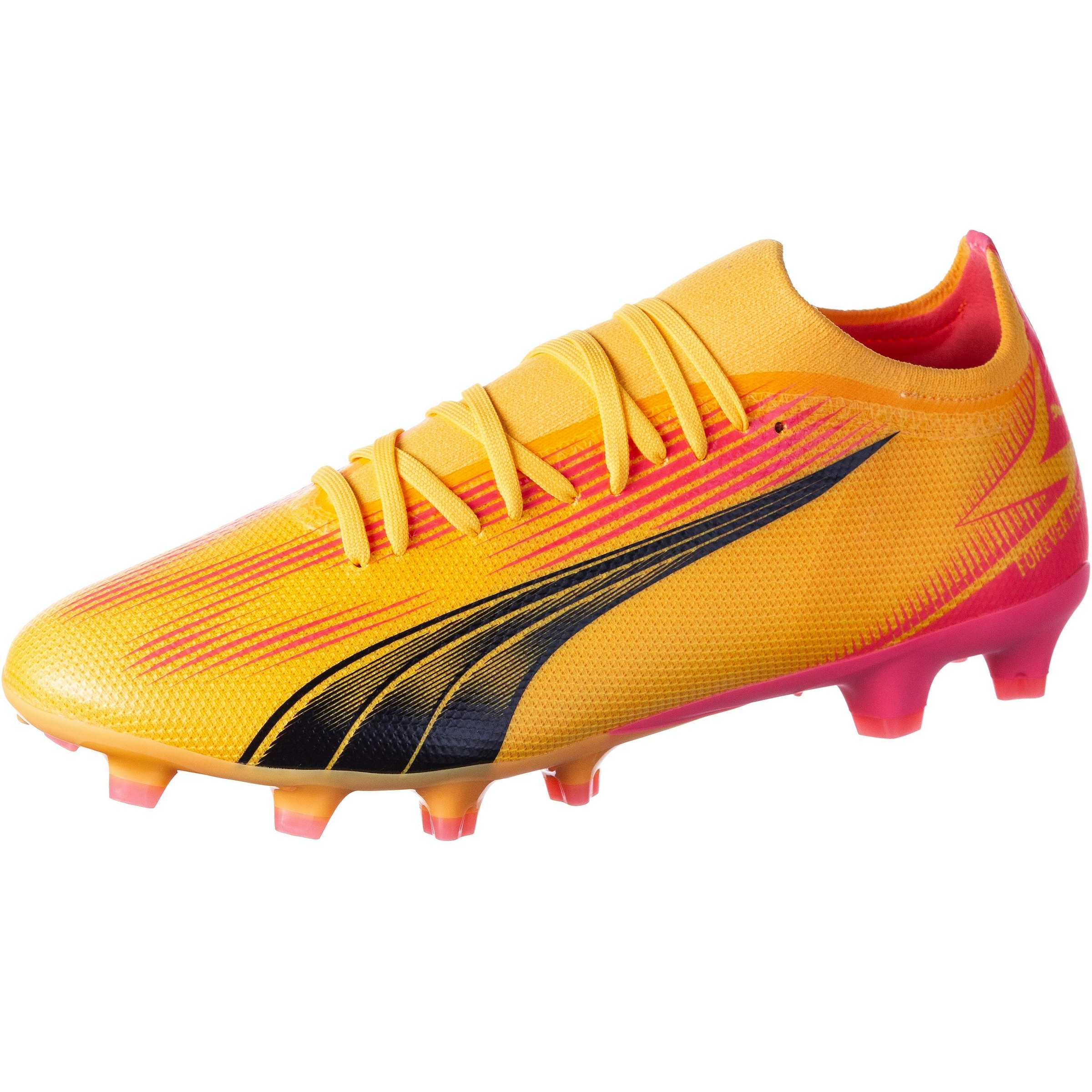 Chaussure de foot 'Ultra Match' PUMA en jaune : devant