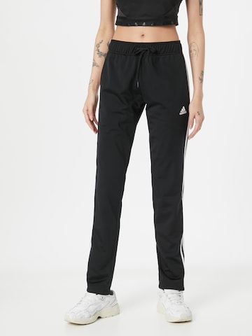 Regular Pantalon de sport 'Essentials Warm-Up 3-Stripes' ADIDAS SPORTSWEAR en noir : devant