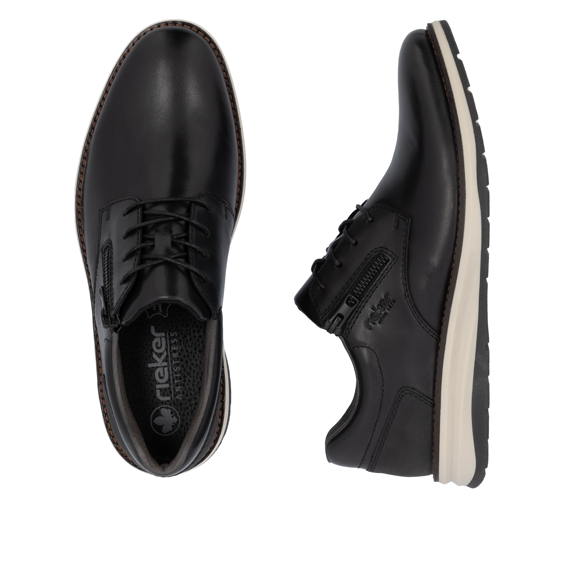 Chaussure à lacets Rieker en noir