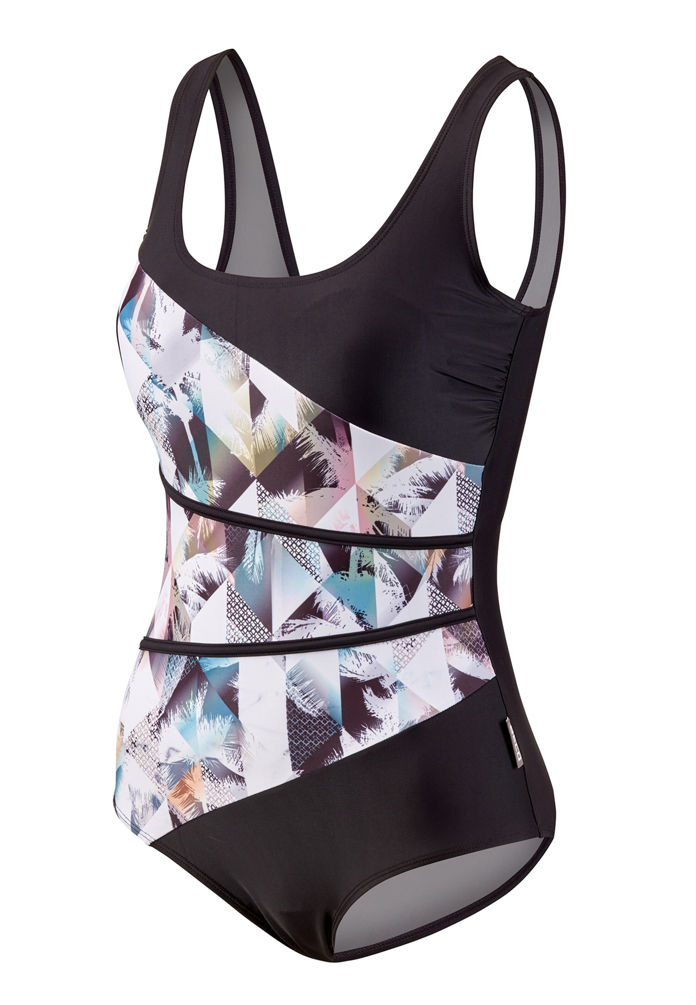 BECO the world of aquasports Bralette Swimsuit 'Heavenly Palms' in Black