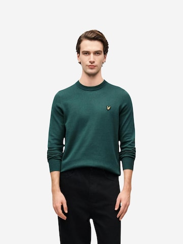 Lyle & Scott Trui 'Cotton Merino Crew Neck Jumper 263MLSKN2110VC' in Groen: voorkant