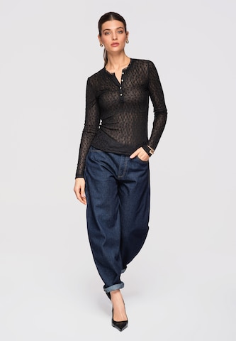 Ombre Blouse in Zwart