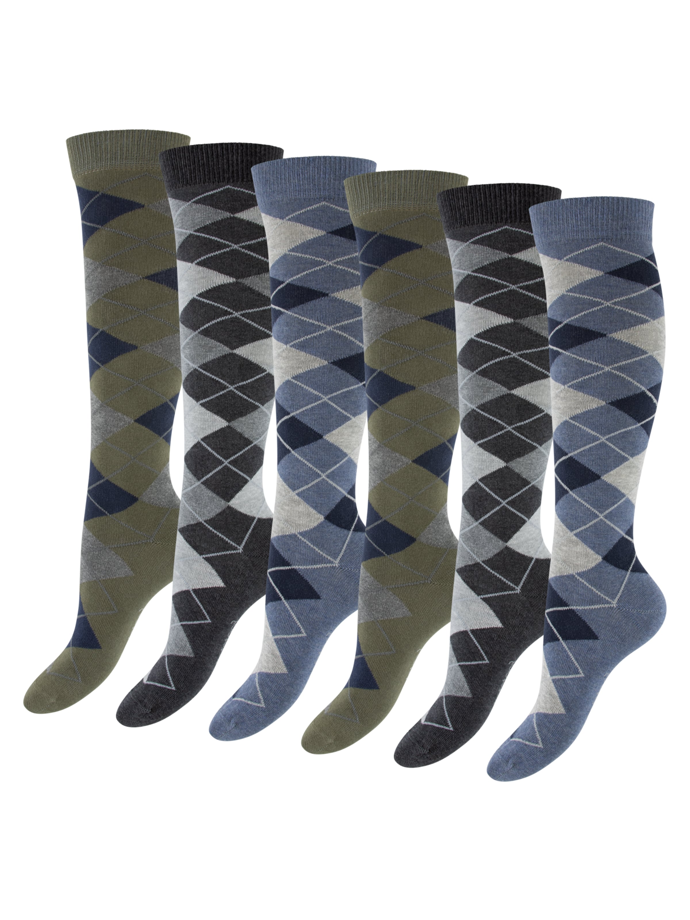 footstar Knee High Socks 'Ringel' in Blue: front