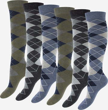 footstar Knee High Socks 'Ringel' in Blue: front