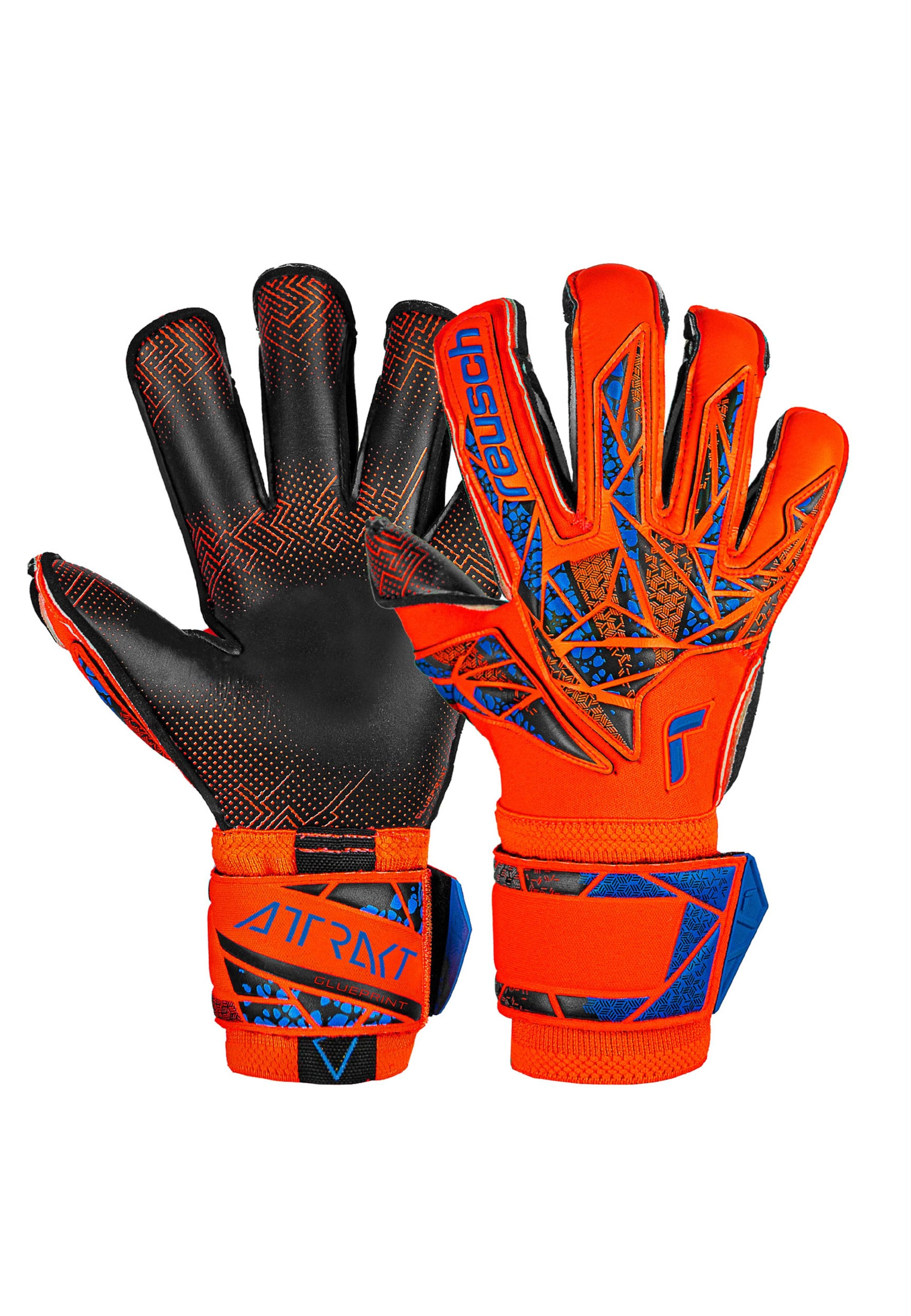 REUSCH Torwarthandschuh 'Attrakt Gold X Evolution GluePrint' in Orange: Vorderseite