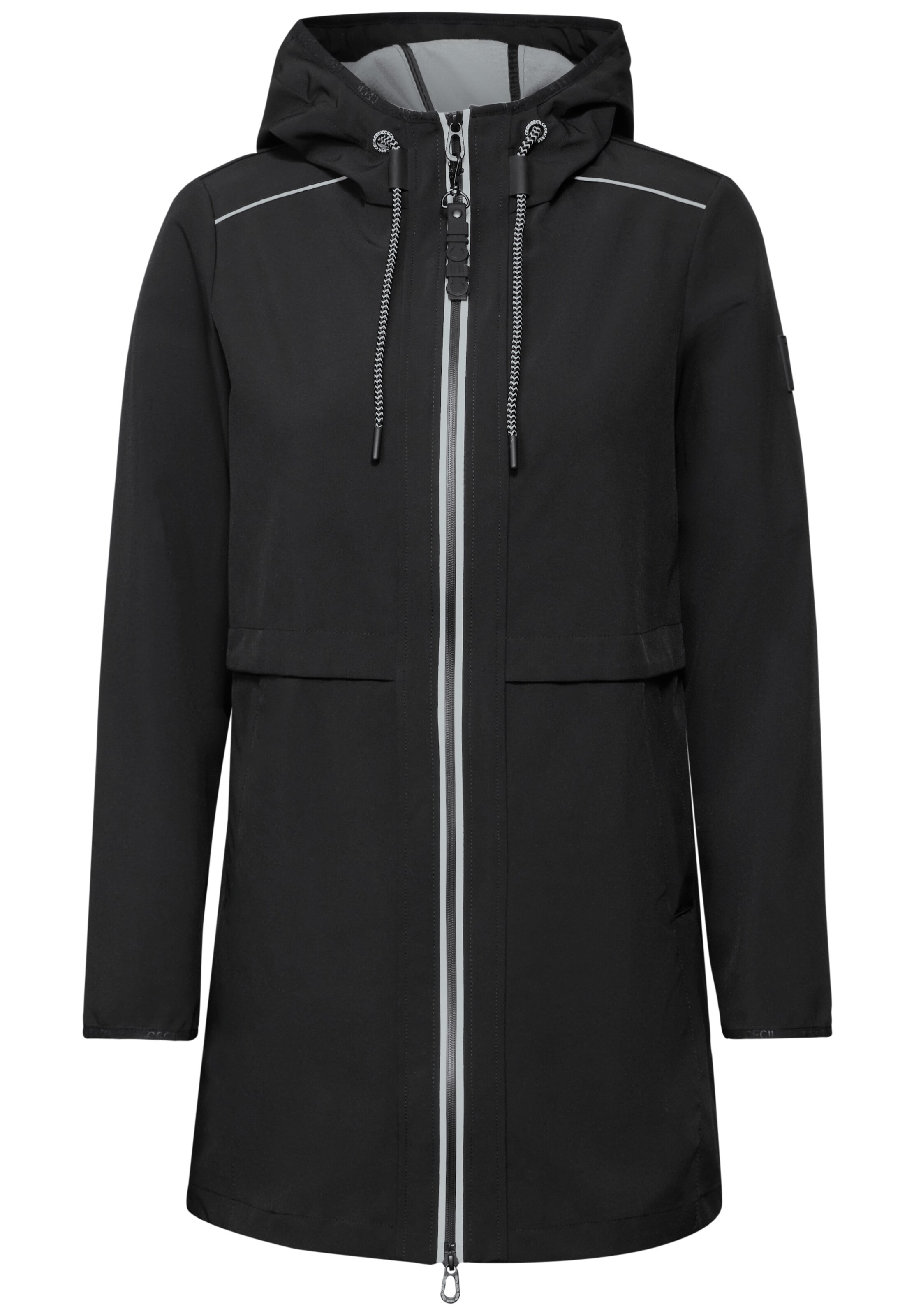 CECIL Softshell Mantel in Schwarz: Vorderseite