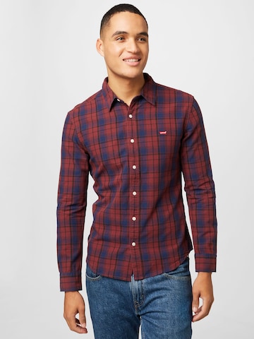 LEVI'S ® Slim fit Button Up Shirt 'Battery Housemark Slim Fit' in Red: front