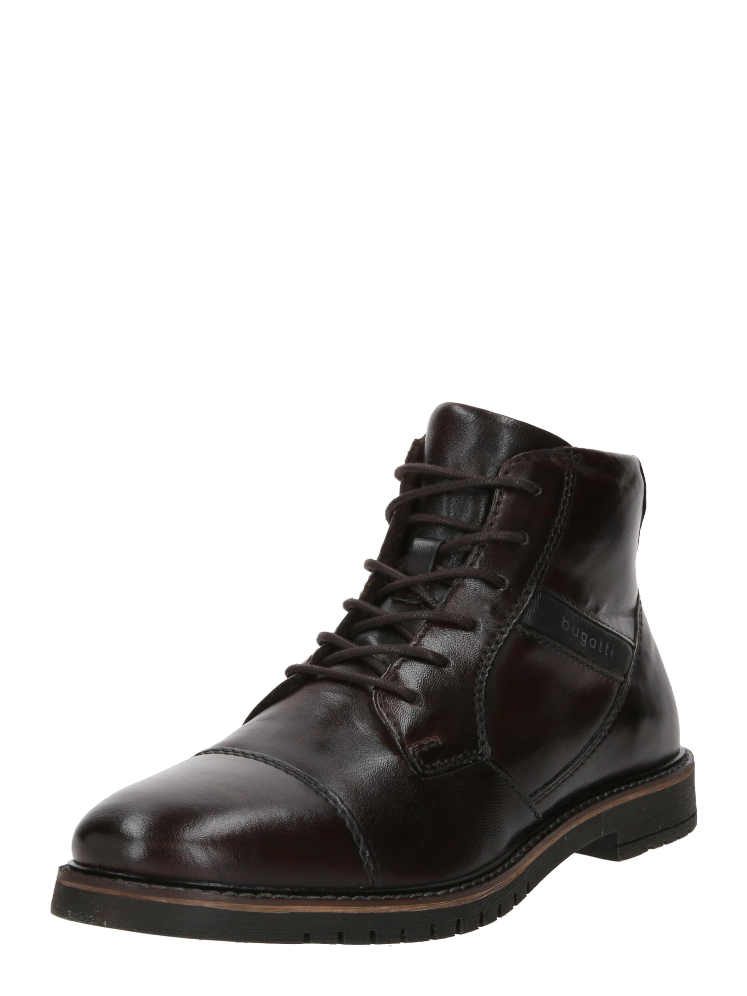 Bocanci cu șireturi 'Caj' de la bugatti pe maro: față