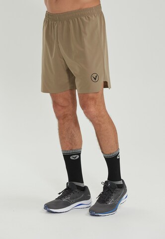 Virtus Regular Workout Pants 'SPIER' in Brown: front