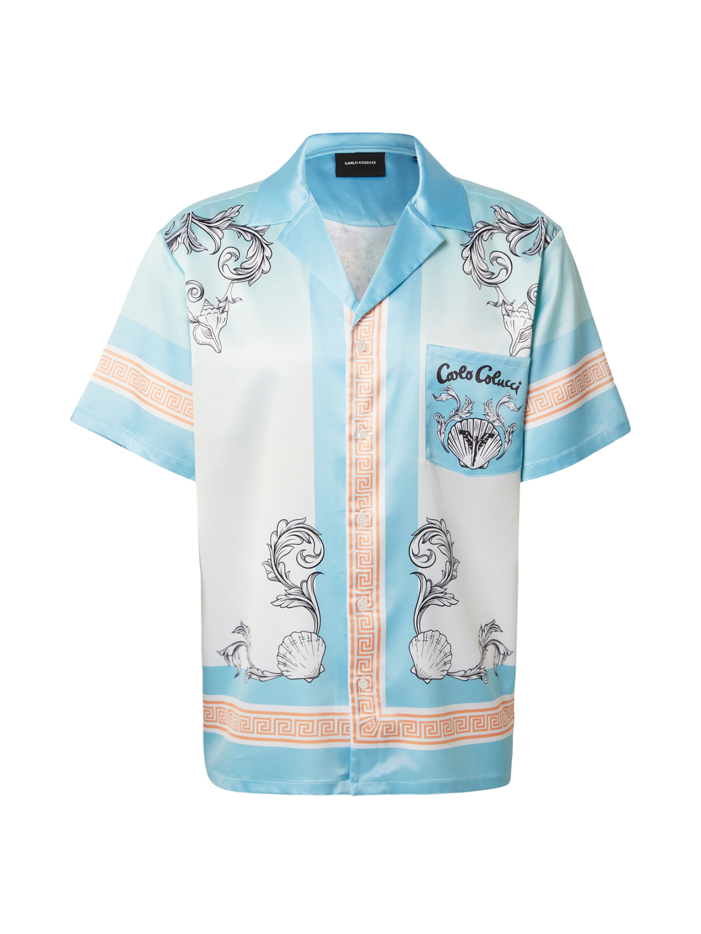 Carlo Colucci Comfort Fit Skjorte i blå: forside