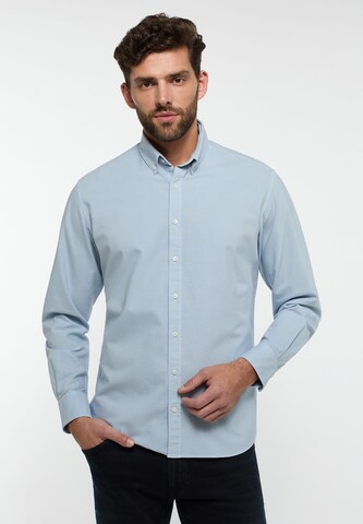 ETERNA Regular fit Zakelijk overhemd 'Even' in Blauw: voorkant