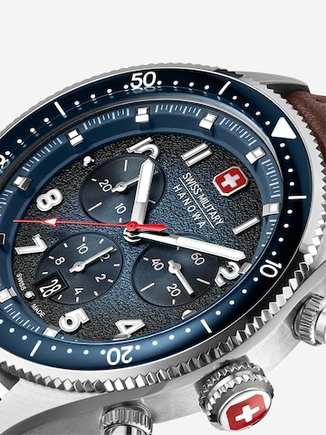 SWISS MILITARY HANOWA Analoog horloge 'Greyhound Chrono' in Bruin