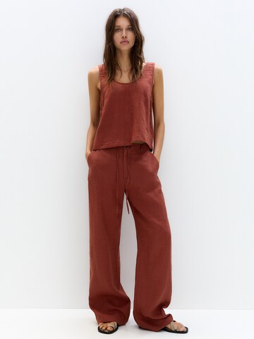 Pull&Bear Ohlapna forma Hlače | rdeča barva