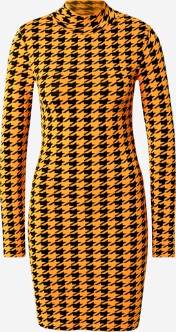 River Island Gebreide jurk 'DOGSTOOTH' in Oranje: voorkant