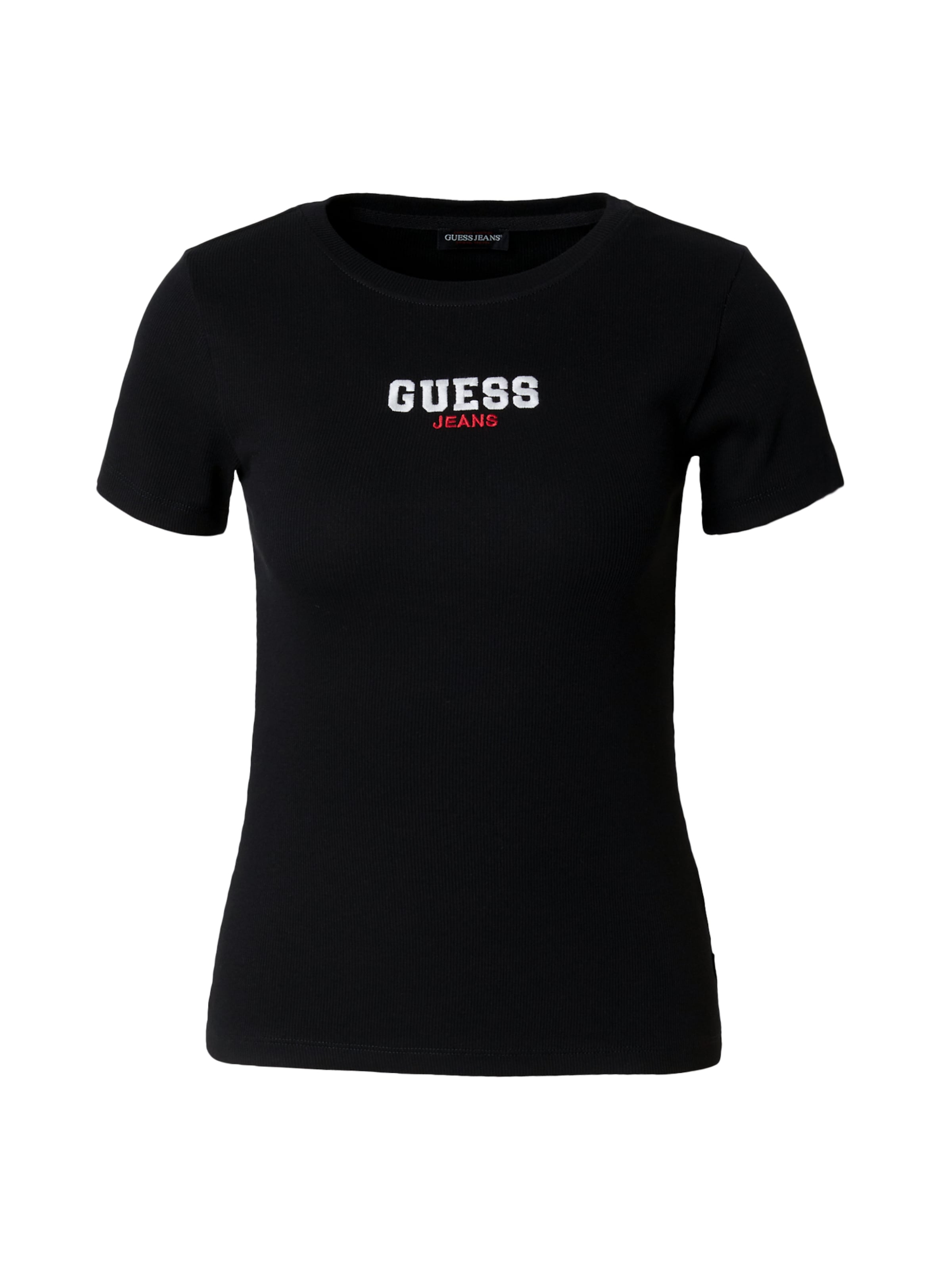 Tricou de la GUESS JEANS pe negru: față