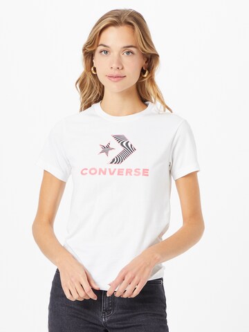 Tricou de la CONVERSE pe alb: față