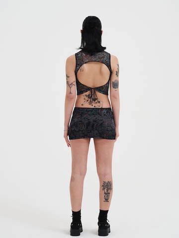 Ed Hardy Blouse 'Dragon Repeat' in Zwart