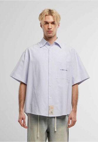 Another Cotton Lab Comfort Fit Oversized Short Sleeve Shirt in Blau: Vorderseite
