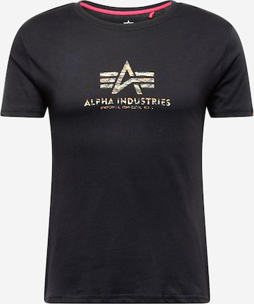 ALPHA INDUSTRIES - Camisa em preto: frente