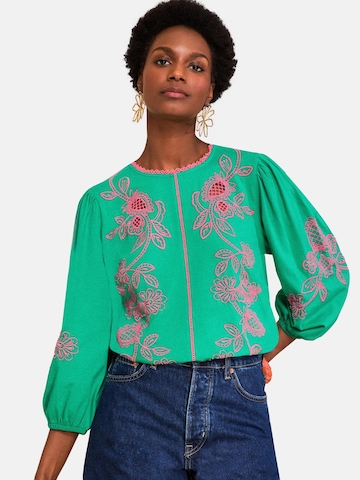 love & roses Μπλούζα σε πράσινο: μπροστά