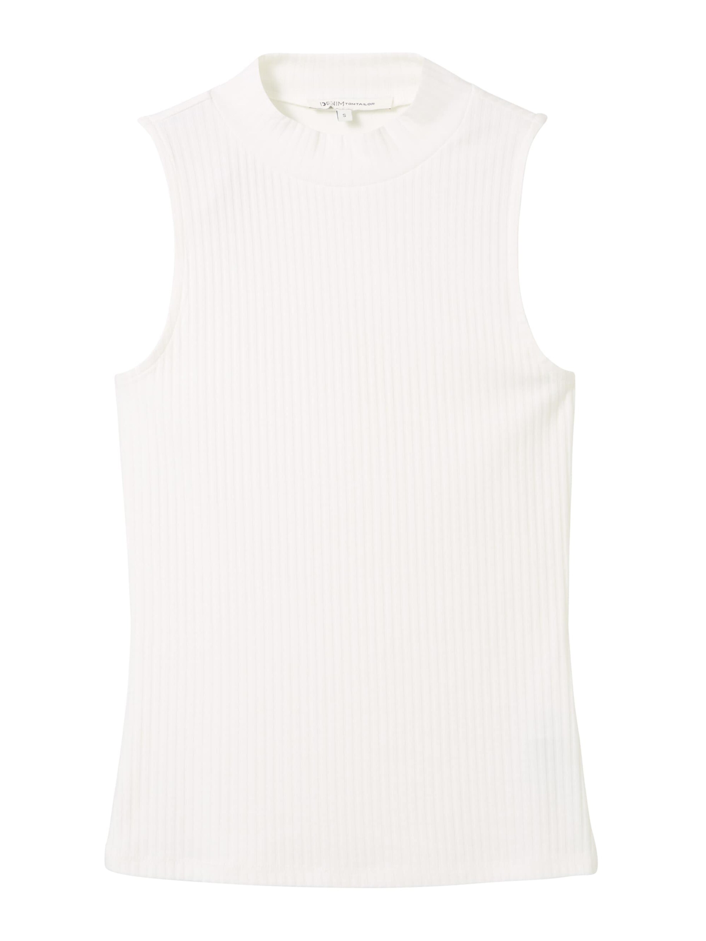 TOM TAILOR DENIM Top in Weiß: Vorderseite