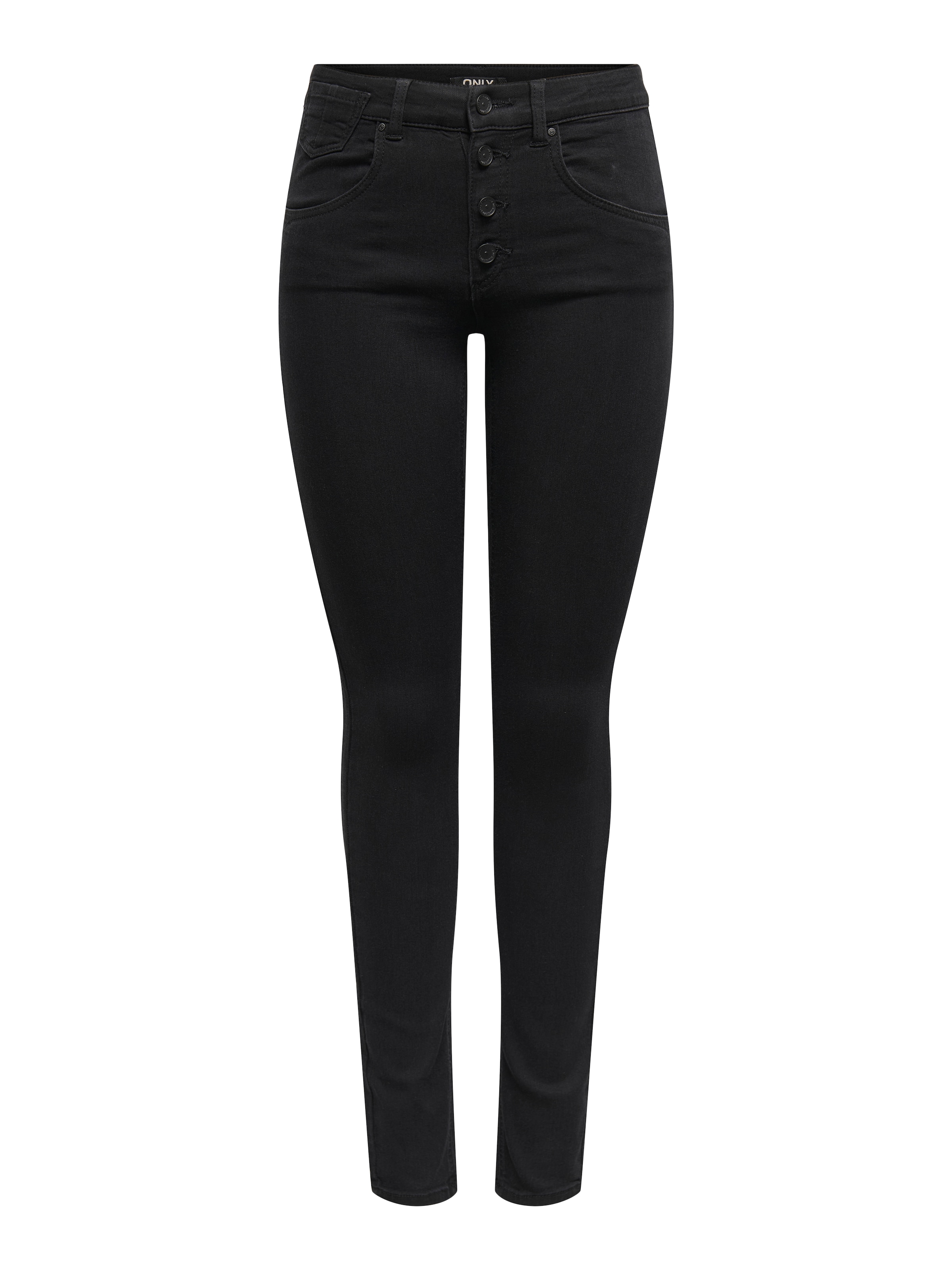 ONLY Kitsas Teksapüksid 'ONLRAIN', värv must: eest vaates