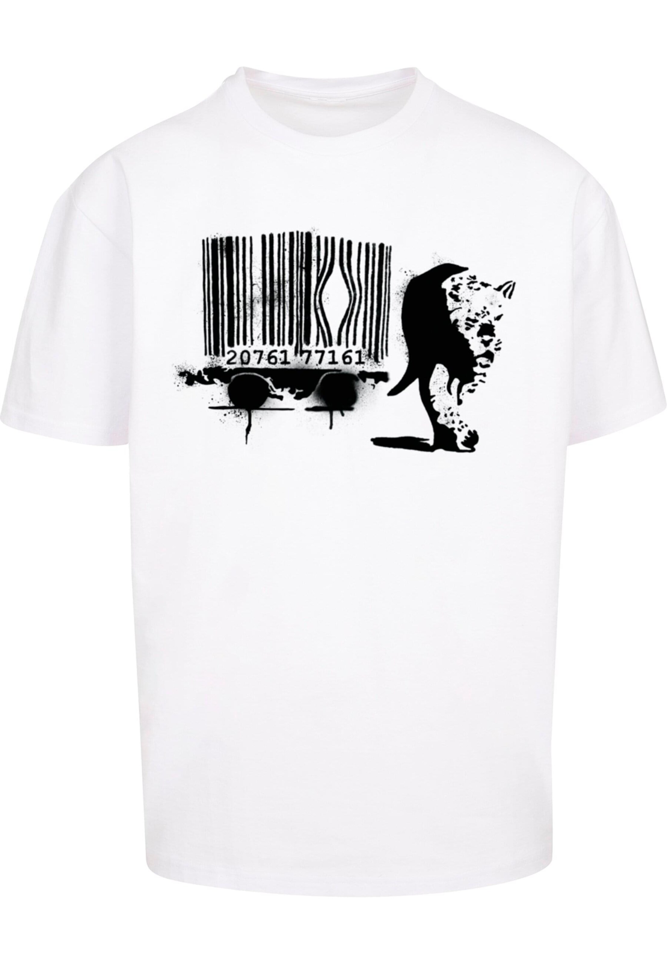 T-Shirt 'Brandalised - Barcode Leopard' Merchcode en blanc : devant