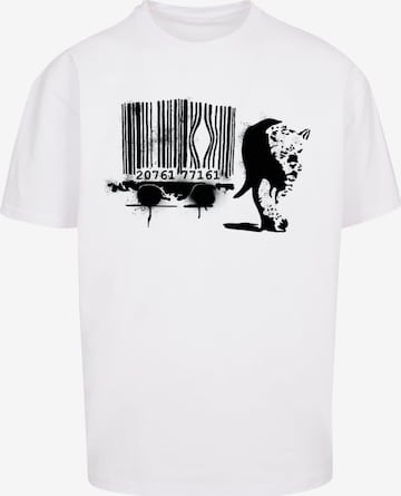 Maglietta 'Brandalised - Barcode Leopard' di Merchcode in bianco: frontale