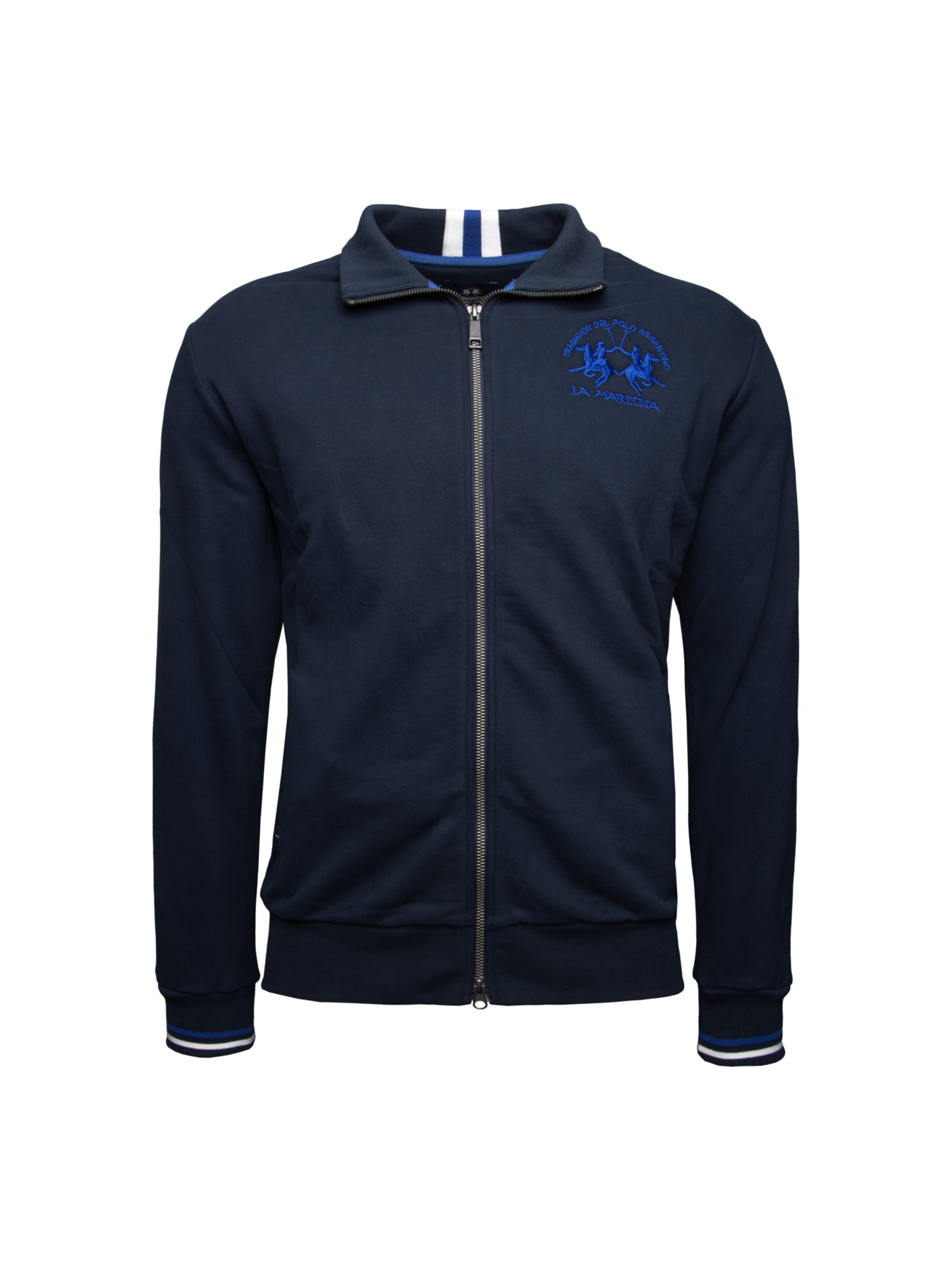 La Martina Sweatjacke 'MAF300' in Blau: Vorderseite
