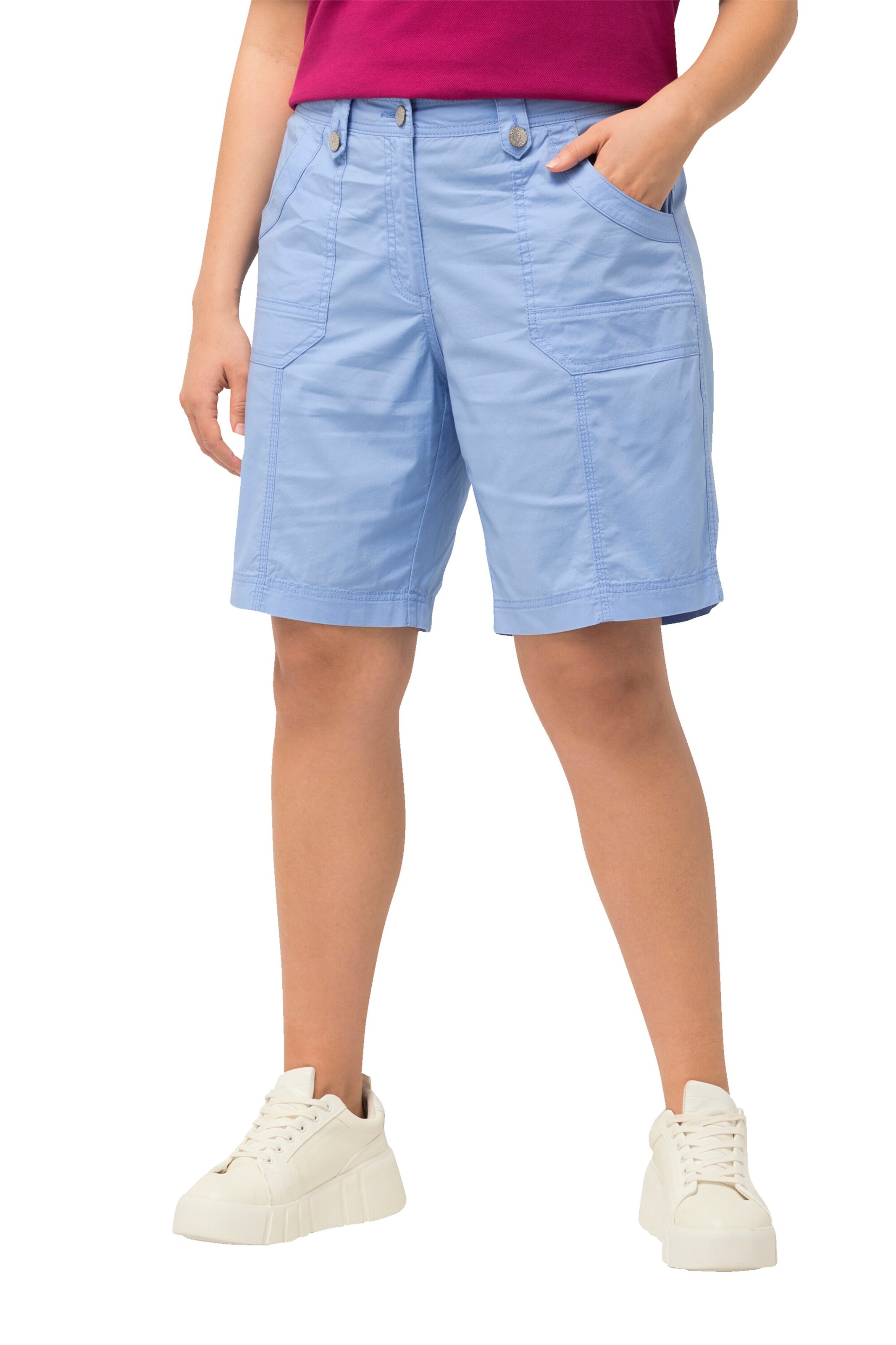 Ulla Popken Regular Trousers in Blue: front