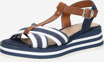 TOM TAILOR Strap Sandals in Blue: front