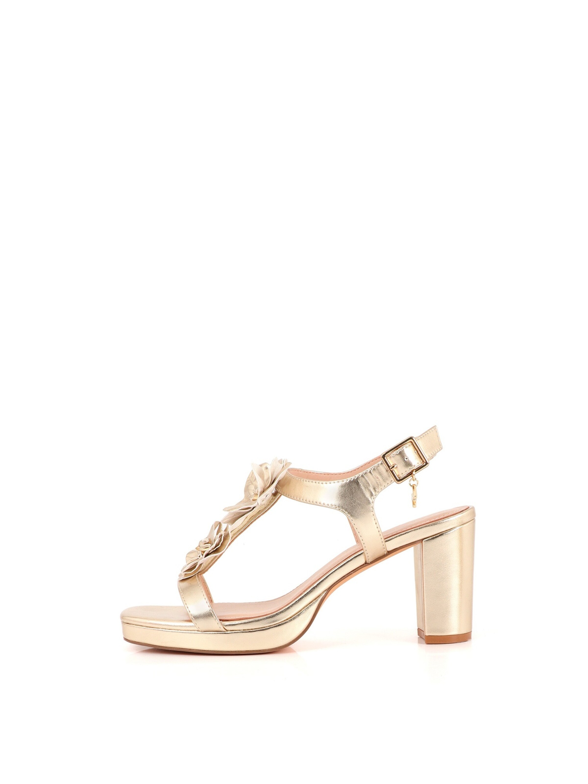 Lola Casademunt Sandales en or, Vue avec produit