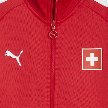 PUMA Sportief sweatvest 'Schweiz T7' in Rood
