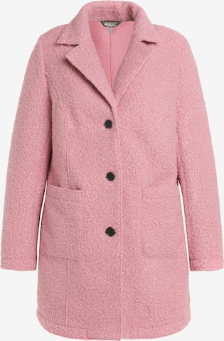 Ulla Popken Between-Seasons Coat in Pink: front