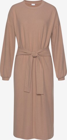 Robes en maille LASCANA en beige : devant