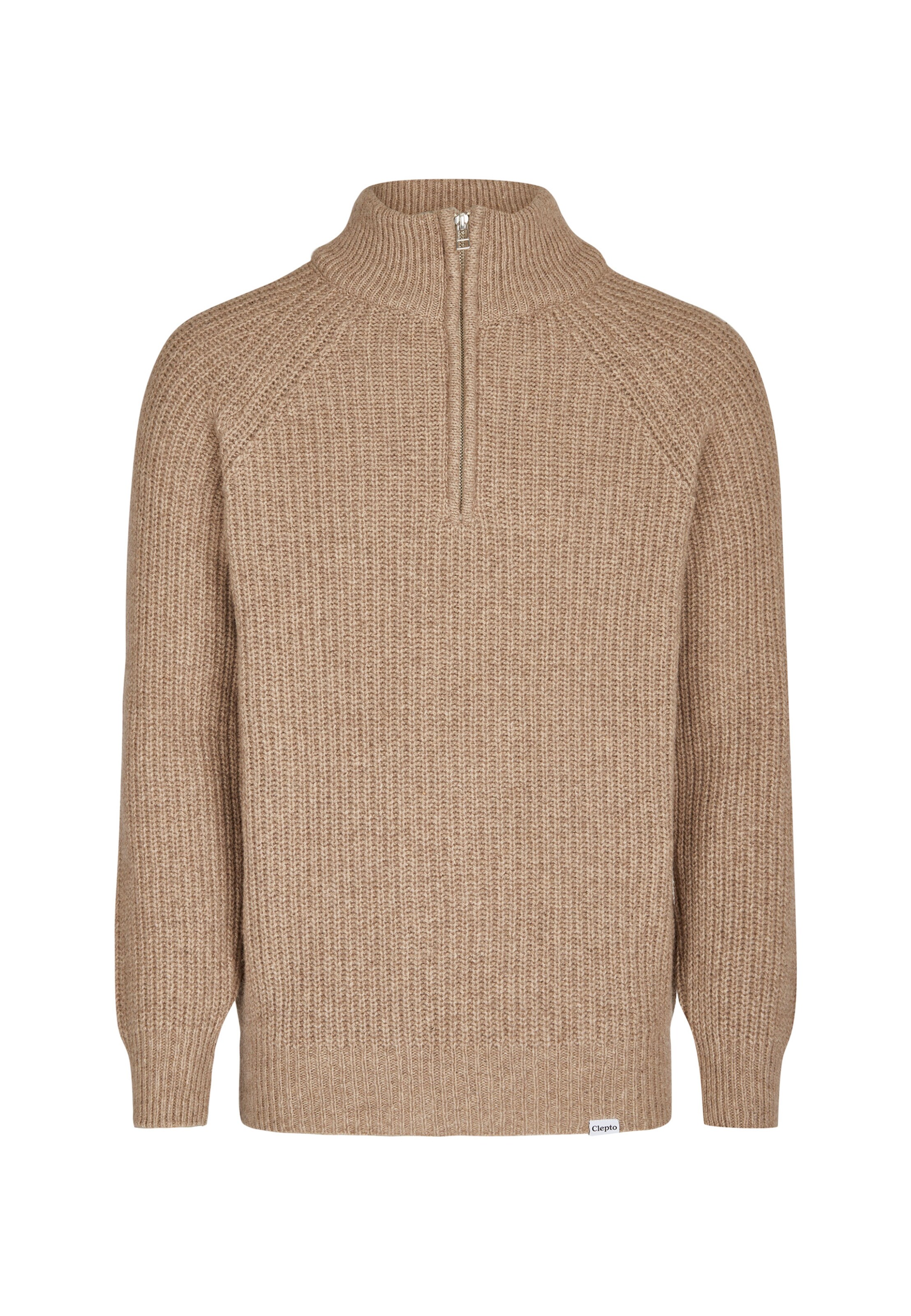 Cleptomanicx Pullover 'Ribber Troyer' in Beige: Vorderseite