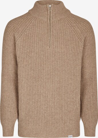 Cleptomanicx Pullover 'Ribber Troyer' in Beige: predná strana