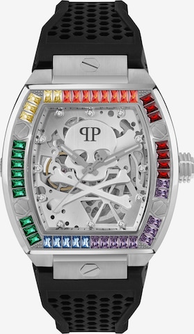 Philipp Plein - Relógios analógicos 'Skeleton' em prata: frente