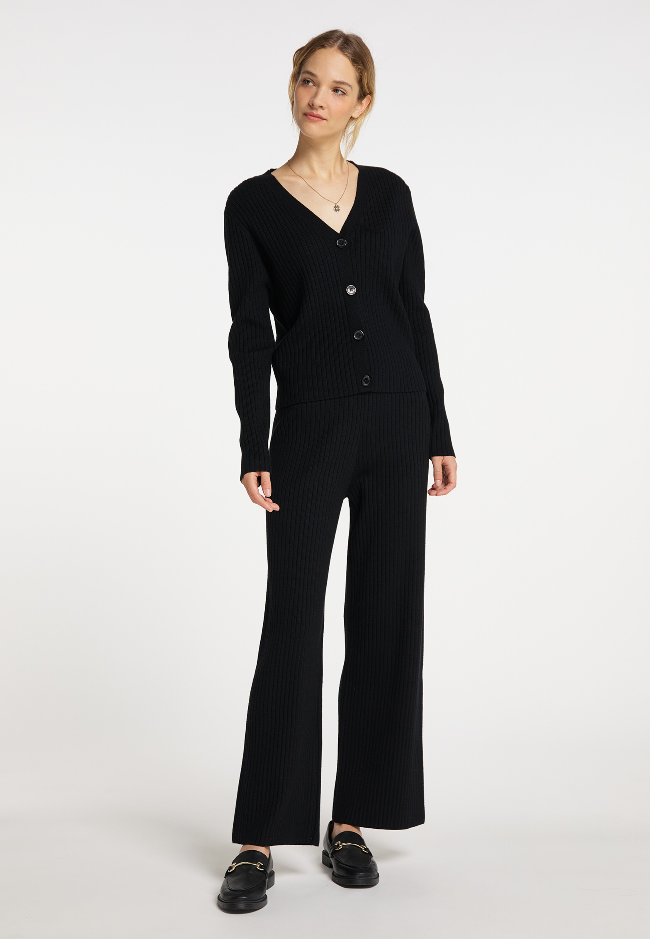 Frauen Pullover & Strick DreiMaster Maritim Strickjacke in Schwarz - ES58606 Frauen Pullover & Strick DreiMaster Maritim Strickjacke in Schwarz - ES58606