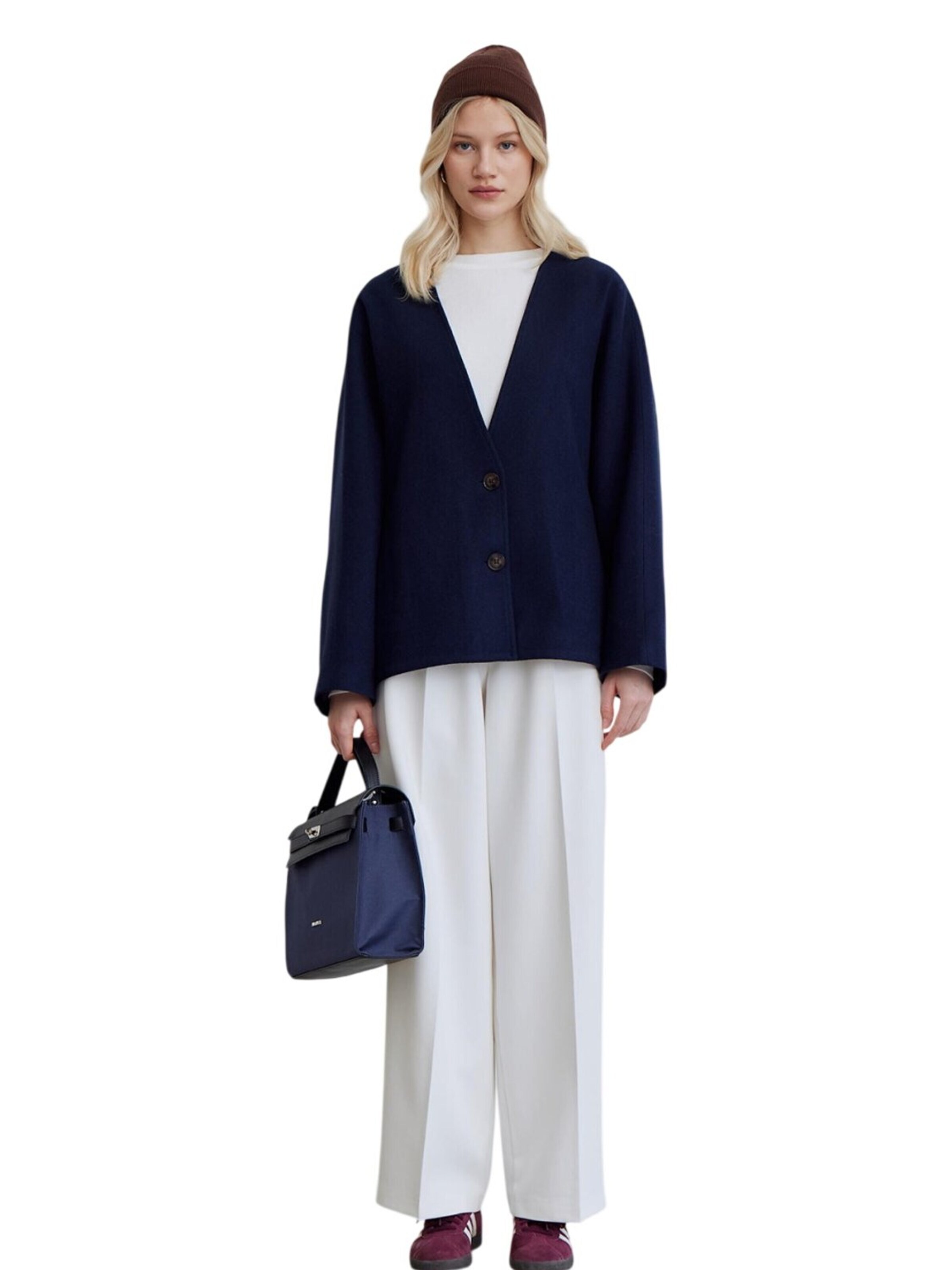 MANUKA Fleece jas in Blauw: voorkant
