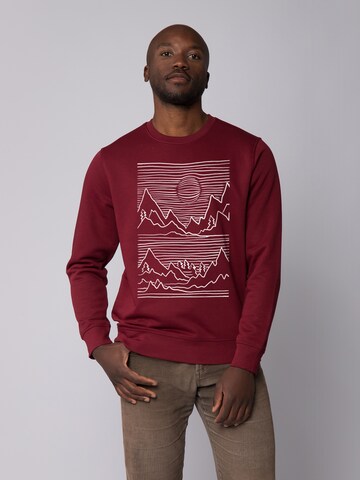 Felpa ' Mountains ' di Watapparel in rosso: frontale
