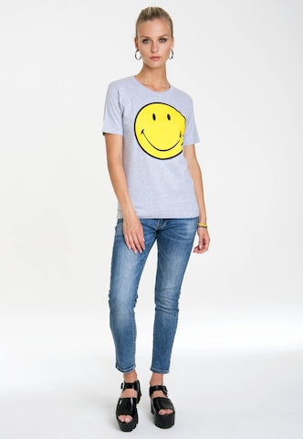 LOGOSHIRT Shirt 'Smiley' in Grey