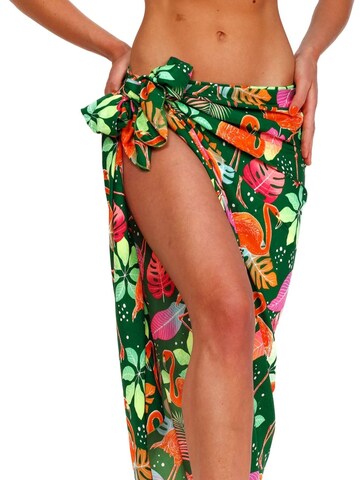 King Kameha - Toalla de playa 'Funky Flamingos' en verde