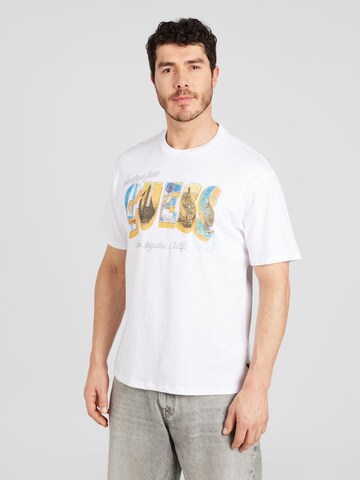 GUESS - Camiseta en blanco: frente